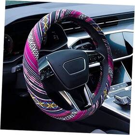 Mg-fxpt-mzf-03 Limsas Boho Steering Wheel Cover Elastic Microfiber For Women Universal Fit 15 Purple