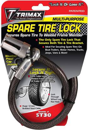 St30 Locks - Wyers Products 445010277234 Trimaflex Spare Tire Cable Lock Round Key For Boat Trailers Motor Home