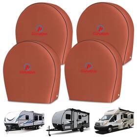 Tc33-35-4-bn M Comnova Outdoors Rv Tire Covers Xl - Fit Diameter 33 Inch -35 Rusty Orange 4 Packs