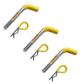 50565 Maxxhaul 812351035651 3 Pack Trailer Hitch Pin And Clip With Rubber-coated Vinyl Yello
