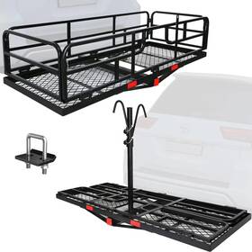Mercars 788362154530 66 Inch X24 X14 Hitch Cargo Carrier Basket Folding Large Heavy-duty Fits Trailer Mercars 788362154530 66 Inch X24 X14 Hitch Cargo Carrier Basket Folding Large Heavy-duty Fits Trailer
