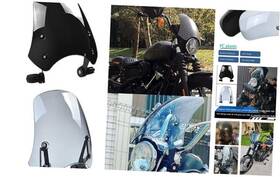 Md-328-jp01 Midimttop Motorcycle Windscreen For Universal Har-ley Fxst Softail/fxstb Night Grey Smoke