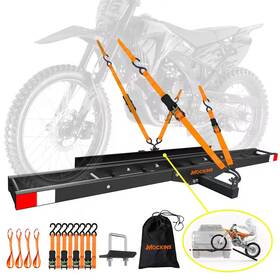 Mockins 313043232209 510 Lbs. Capacity Steel Hitch Mount Dirt Bike Carrier 73 Inch Motorcycle Wit