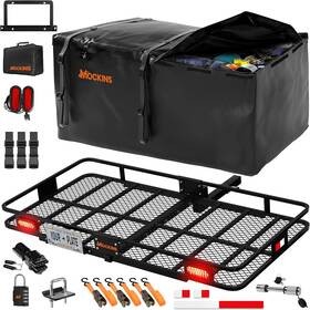 Mockins 810028502178 72 Inch X36 X6 Xxl Folding Trailer Hitch Cargo Carrier With 50 Cuft Waterproof