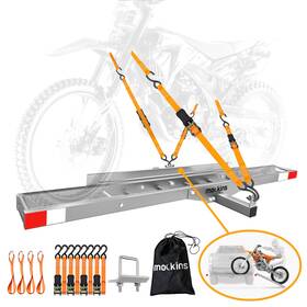 Madrtbkcarstn40 Mockins Anti-tilt 73 Inch Motorcycle Hitch Carrier With Ramp Weatherproof 500 Lbs. Capa
