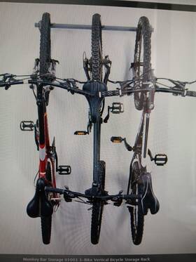 3-bike Monkey Bar 857299004024 Storage 01003 Vertical Bicycle Rack Garage Organizer