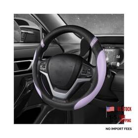 Muqida-5109cc Muqida Car Steering Wheel Cover 15 Inch Premium Leather Breathable Non-slip Purple