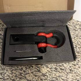 92101rb Nilight Shackle Hitch Receiver 2inch 45000 Lbs Breaking Strength 3/4 Inch D Ring Black Red