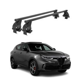 G001846 Omac Smooth Roof Racks Cross Bars Carrier For Alfa Romeo Tonale 2023-2024 Black