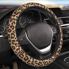 P250632 Pfufnyb Co. Ltd. Steering Wheel Cover For Women Men Universal 15 Inch Leopard Print