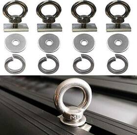 Pmsanzay 792332002103 4 Pack - Heavy-duty Stainless Steel Eye Bolt Tie Down Anchoring Kits