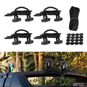 33754 Poseng 4 Pcs Stainless Steel Universal Roof Box U-bolt Clamps Car Van Black