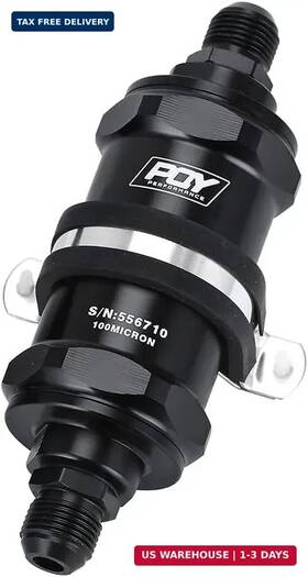 An10 Pqy 791256605940 Compact Inline Fuel Filter - Stainless Steel 100 Micron Pre-filter System