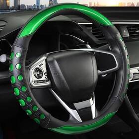 Qcyp Qn09002 Pu Leather Car Steering Wheel Cover With Anti-slip Grip For Women And Men