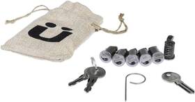 Racks 445056047075 6 Lock Cores For System - Includes 2 Keys And 1 Core Removal Key Silver