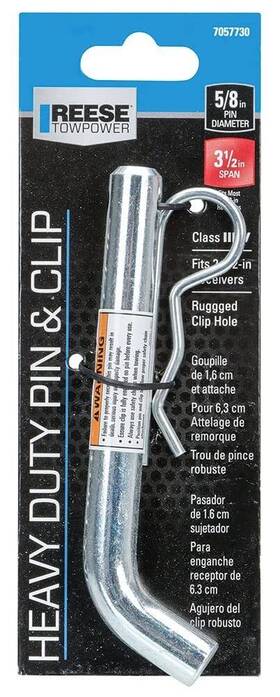 7057730 Reese 042899705772 Towpower Class Iii-v Heavy Duty Pin And Clip 5/8 Inch With A 3-1/2 Span