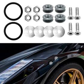 Qph5260 Rgoaanc 4pcs Universal Car Bumper Quick Release Clips Fasteners Kit Silver