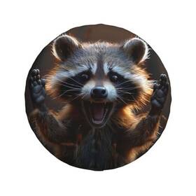 Y-600057486 Ruayshi Funny Raccoon Spare Tire Cover Wheel Protector For 15 Inch 3