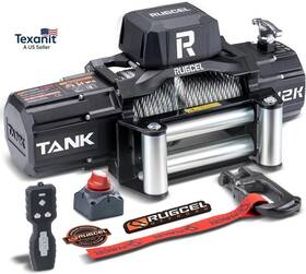Tank-12000 Rugcel 12000lb New Waterproof Electric Steel Rope Winch 12v With Hawse Fairlead