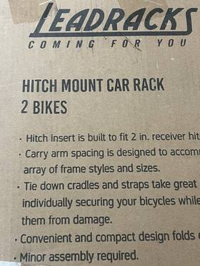 Sar882 Saris Bike Rack Bones Hitch Carrier Black Mounts 2 Bikes