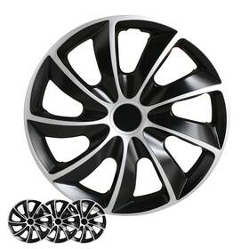 Sg-5084-dp-17 Shirry Group 17 Inch Hubcaps 4-pack Set Black Silver Universal Wheel