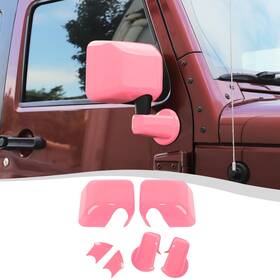Sqqp 445046173173 Pink Side Mirror Cover Rearview Trim For 2007-2018 Jeep Wrangler Jk