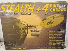 Stealth 745139774001 4 Bike Carrier For Bumper Vans Stations Wagons Cars Suvs Bicycle Rack