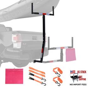 Su-4782-ta Superbuy Pick Up Truck Bed Hitch Extender Adjustable Extension Rack With Flag For Black