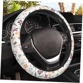 Sutmore-d00 Sutmore Car Steering Wheel Cover Non-slip Absorbing Sweat Watercolor Wildflowers