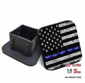 Fbatck-a01-015 Swono 2 Inch Trailer Hitch Cap Design Rubber Receiver Black Mottled Flag
