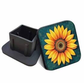 Fbatck-a03-016 Swono Trailer Hitch Cover 2 Inch Pattern Rubber Truck Tow Retro Sunflowers