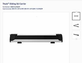 000-071-129-q-dsp Thule Sliding Ski Carrier T-slot Crossbar Mounting Only