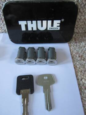 N002 Thule 4 Pack Cylinder Barrel One-key Lock System Set With Key Installation