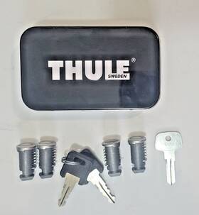 N046 Thule 4 Pack Cylinder Barrel One-key Lock System Set W 2 Keys Installation Key