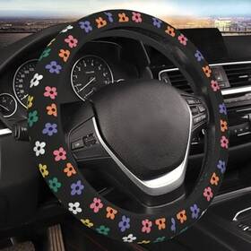 524321 Tinuadee Retro Flowers Vintage Groovy Floral Car Steering One Size