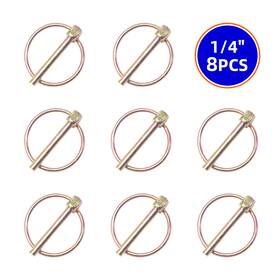 Turbo-roofinds 313101856873 8pcs O-shape Lynch Pin Heavy Duty Steel Coupler Latch Ring Clip 1/4 Inch 3/16 5/16