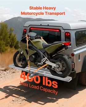 Vevor 197988174509 Motorcycle Carrier 400lb Aluminum Hitch Rack With 47in Ramp Straps 2in