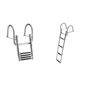 Vevor 197988371496 Boat Ladder 4 Steps Stainless Steel Telescoping Folding Swim Deck For R