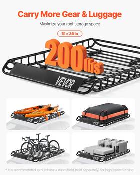 Vevor 197988671336 Universal Roof Rack Cargo Carrier Basket 51x36x4.1 In Car Top Luggage Holder Bag Vevor 197988671336 Universal Roof Rack Cargo Carrier Basket 51x36x4.1 In Car Top Luggage Holder Bag
