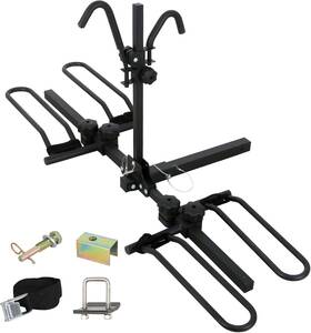 Weize 300481418777 2 Bike Hitch Mount Rack Platform Style With Tightener And Strap 90 Lbs