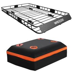 Weize 747086856090 54 Inch X 34 Heavy Duty Roof Rack Rooftop Cargo Carrier Basket With Waterproof
