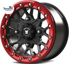 Bt051570401013 Wheels Bt-05 Rider Utv Atv Wheel Gunmetal Gray Rims And Red Beadlock 15x7 4x156