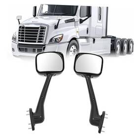 Mo-4890 Wofeili Llc Chrome Hood Mirror Pair Compatible With 2008-2017 Freightliner Cascadia