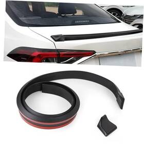 Wo-457-rsrl Wogomz Car Rear Spoiler Roof Lip Kit Rubber Trunk Trim Matt Black