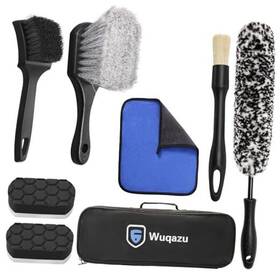 Qjs008 Wuaqzu 8pcs Scratch-free Ultra-soft Car Wheel And Tire Kit 1 Synthetic Wool Rim Brush