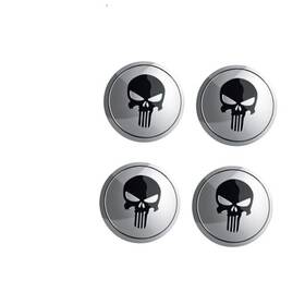 Xizmpn4 Xizakee Car Wheel Center Hub Cap Cover Metal Skull 4 Pcs Silver