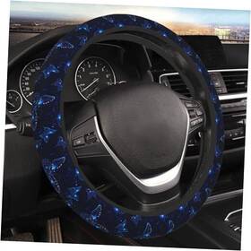 11905 Yiohaha Glowing Neon Blue Celestial Style Butterfly Steering Wheel Cover 15 Inch Car