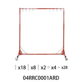 Yl2025101802 Ylwspeed20 Fit For Painting Drying With Hook And Swiveling Wheels Redauto Body Stand Rack 5ft-7