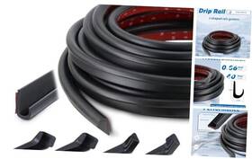Jt015 Youjia Rv J-shape Rain Gutter Rubber Drip Rail 40ft With Spouts 1/2 Inch Black