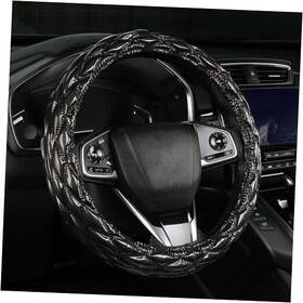 Yz0308 Yunzlan New Glossy Car Steering Wheel Cover For Women 15 Inch Black
